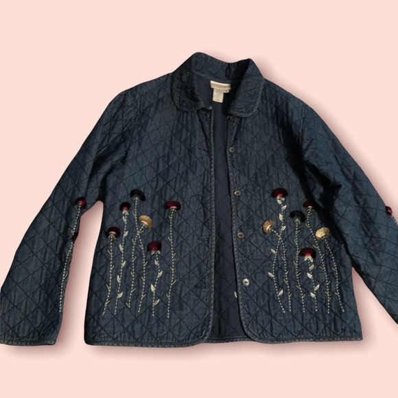Coldwater Creek Jackets & Blazers - Vintage denim flower jacket size S